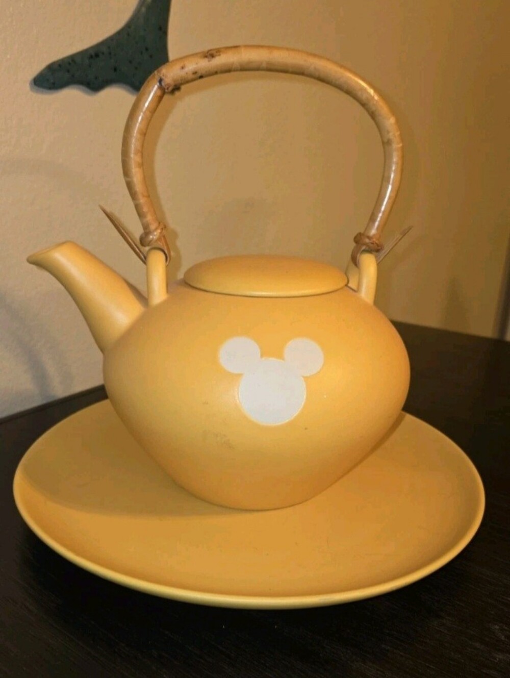 Disney Yellow Ceramic Teapot with Bamboo Handle